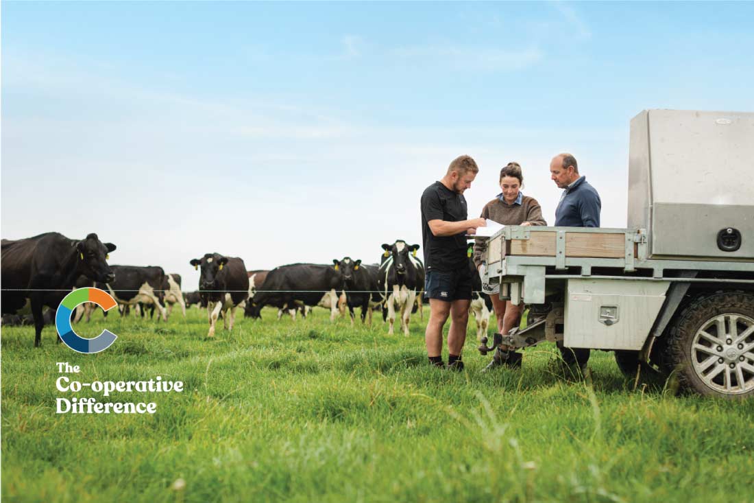farmers on farm with cows co-operative difference