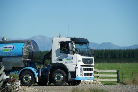 Fonterra truck with milk
