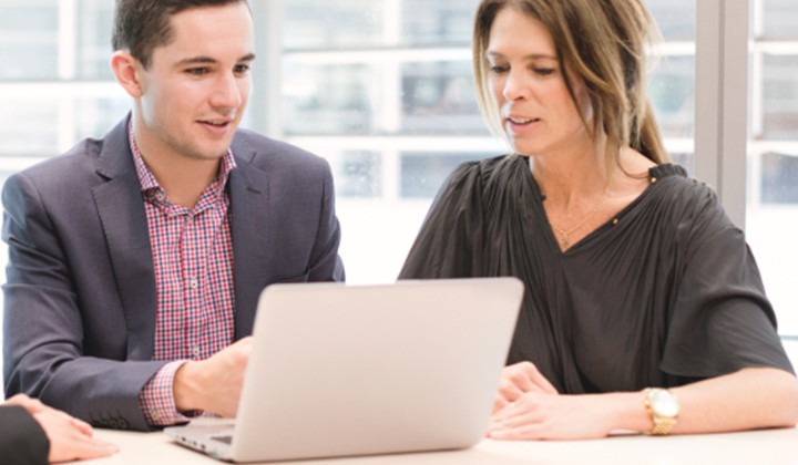 Man and woman in meeting