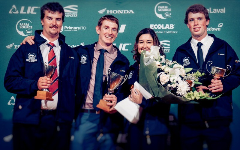 2018 Auckland Hauraki all winners L-R: DMOTY Terence Potter, SFOTY Chris and Sally Guy, DTOTY Quinn Youngman