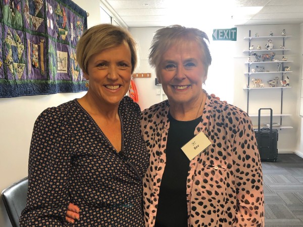 Photograph of Hilary Barry and Fonterra sensory panellist, Bev Anderson